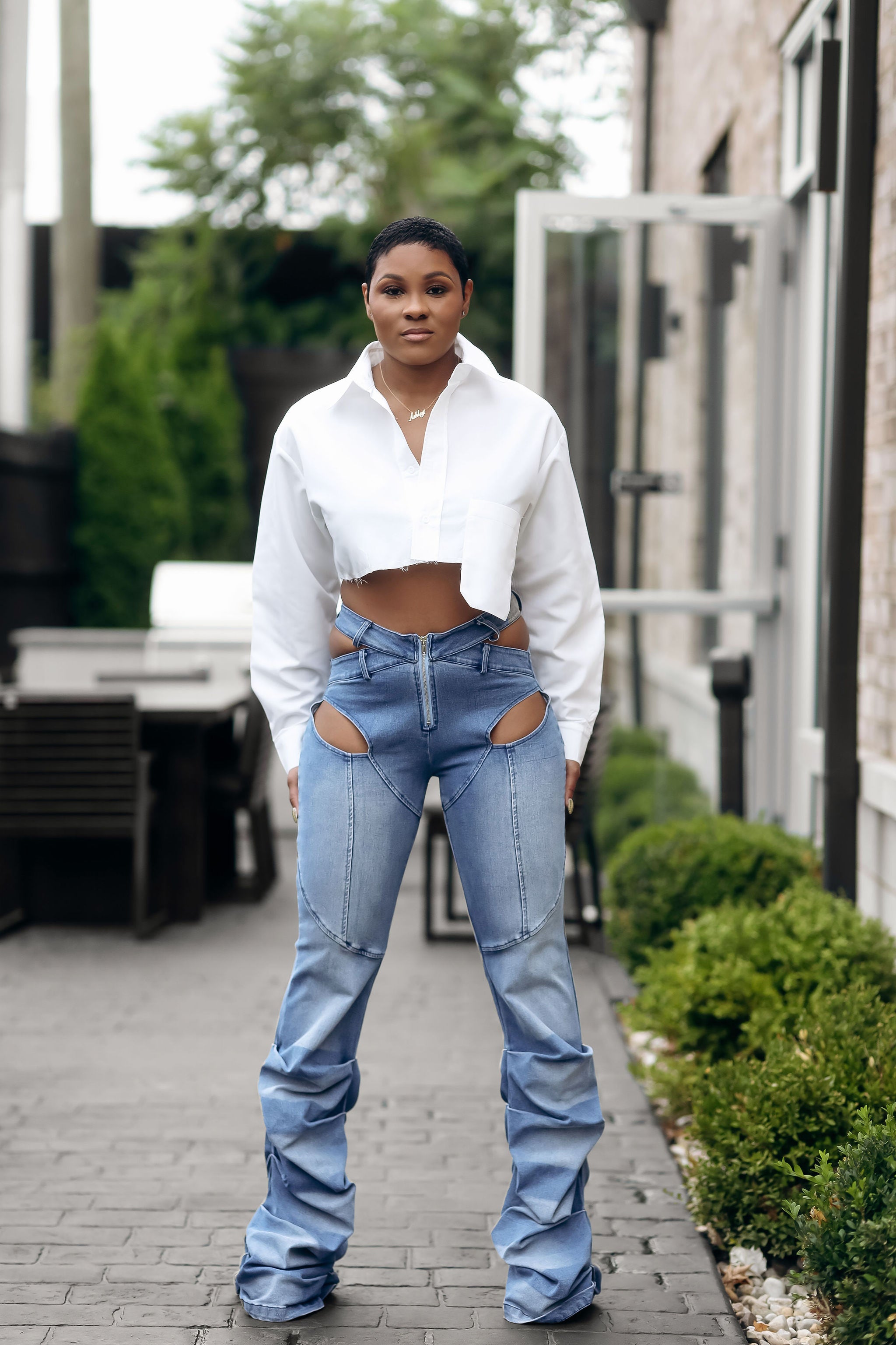 White Cropped Blouse