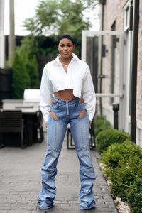 White Cropped Blouse
