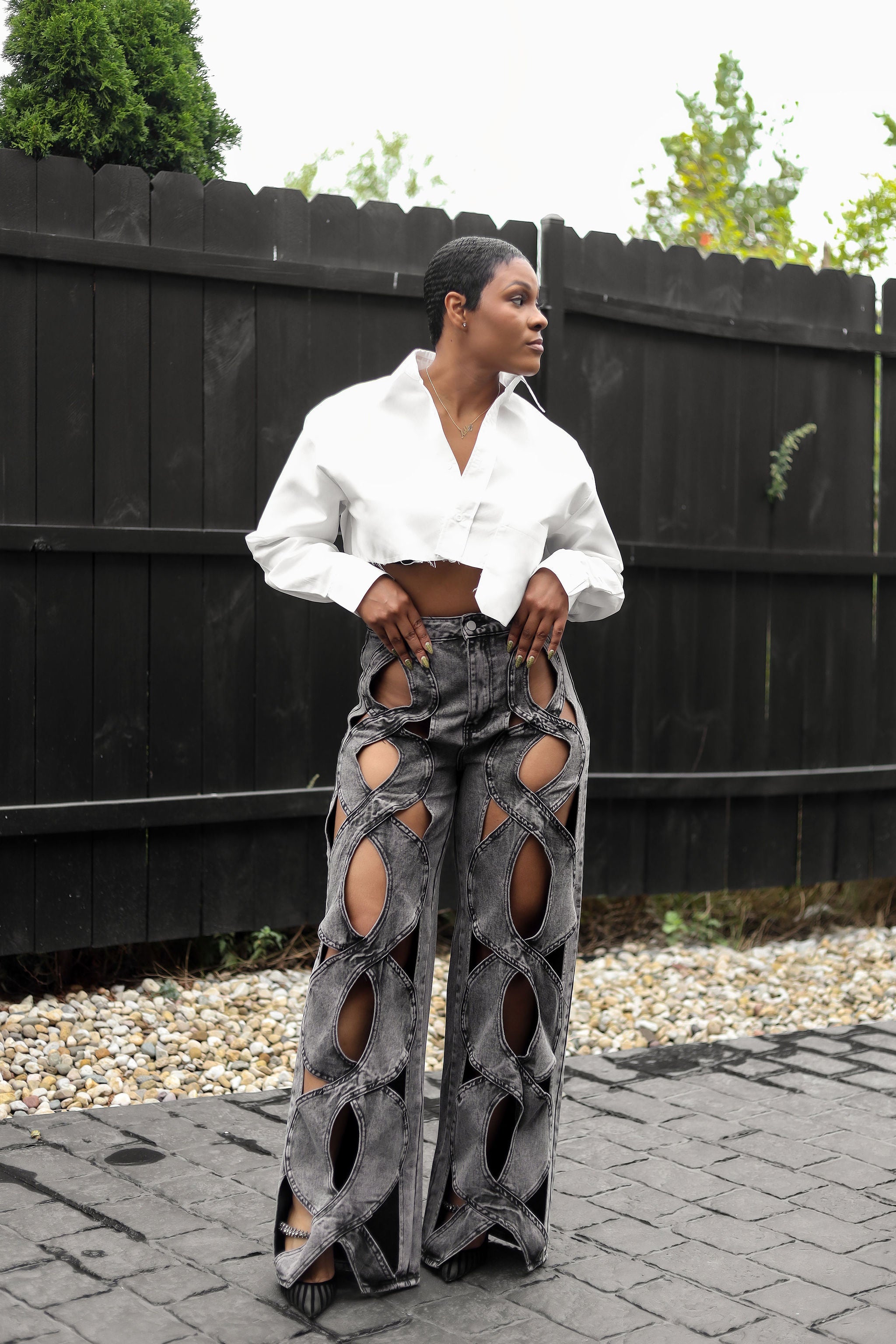 White Cropped Blouse