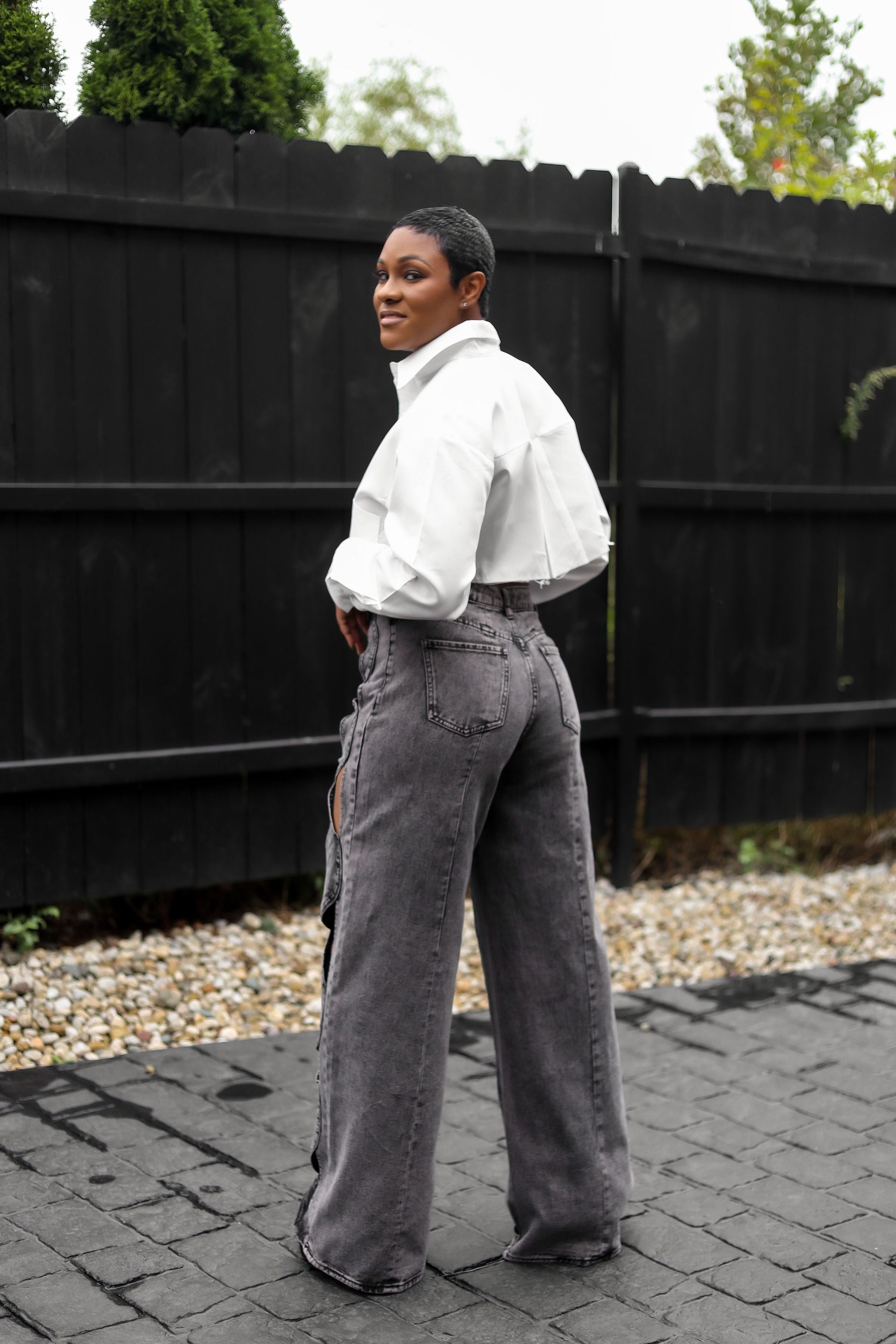 White Cropped Blouse