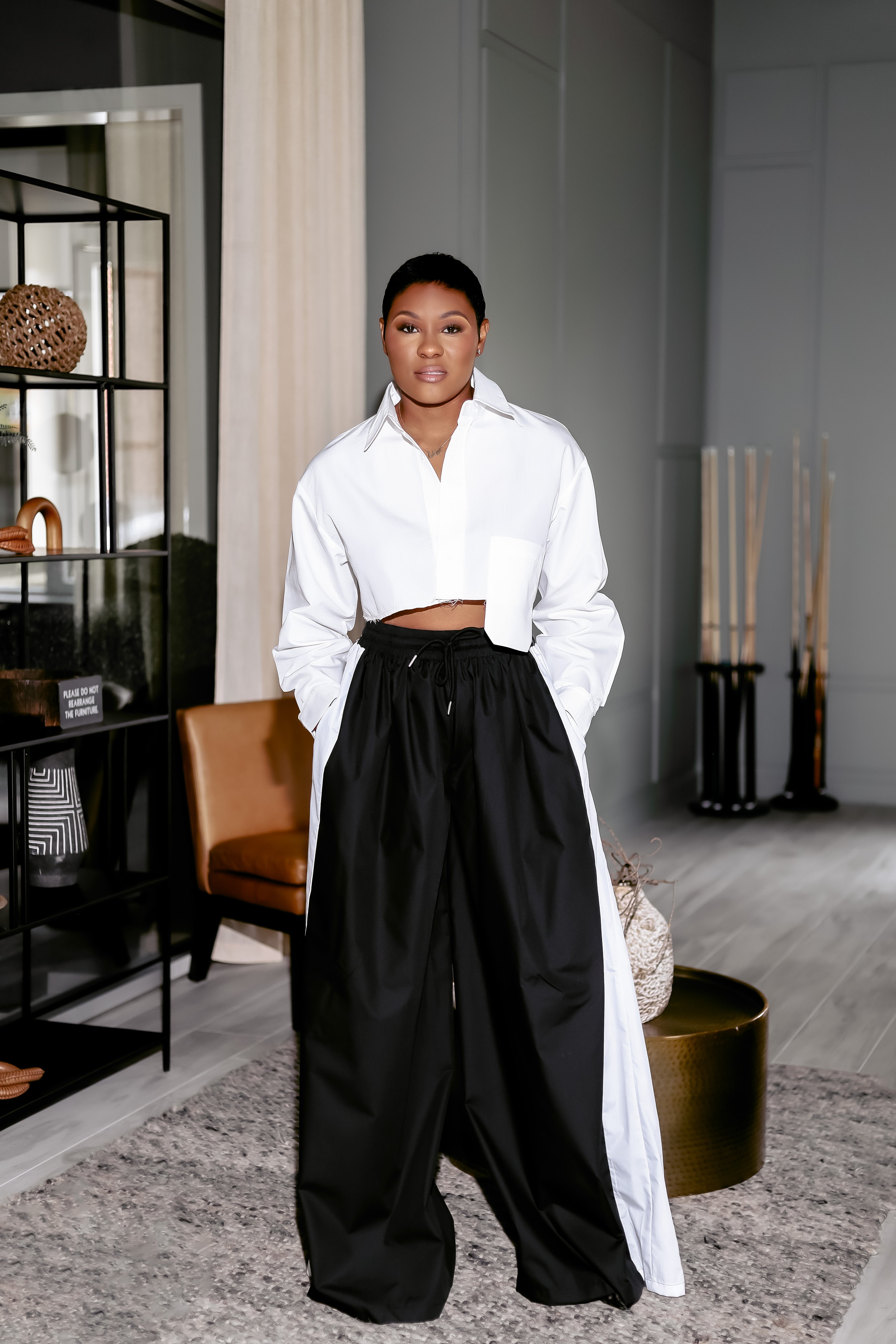 White Cropped Blouse