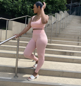 Peaches| Two Piece Cropped Activewear Set