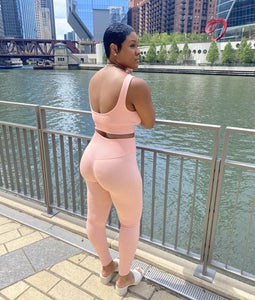 Peaches| Two Piece Cropped Activewear Set