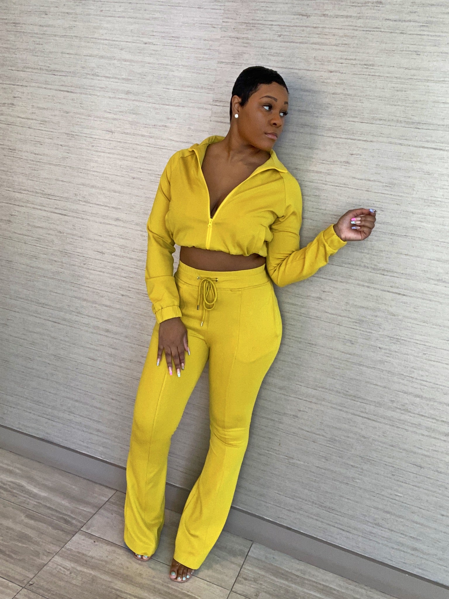 Lemon Drop- Two Piece Tracksuit Set