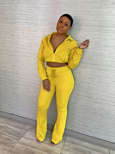 Lemon Drop- Two Piece Tracksuit Set