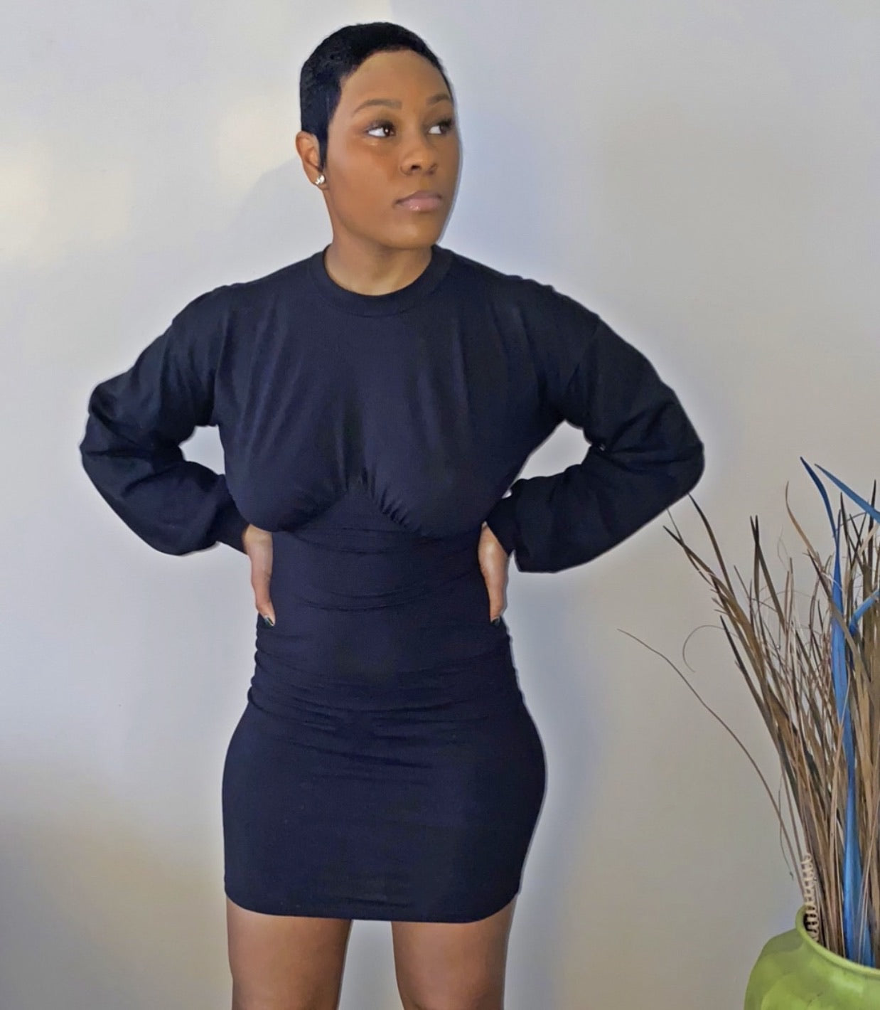 Brianna| Round Neck Long Sleeve Dress