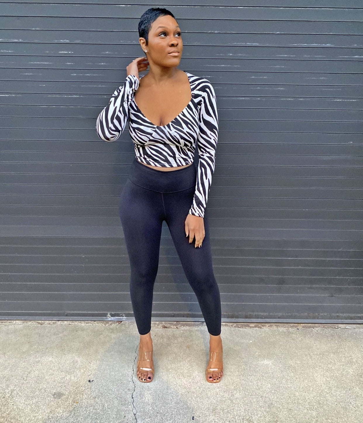Ariel| Zebra print backless top