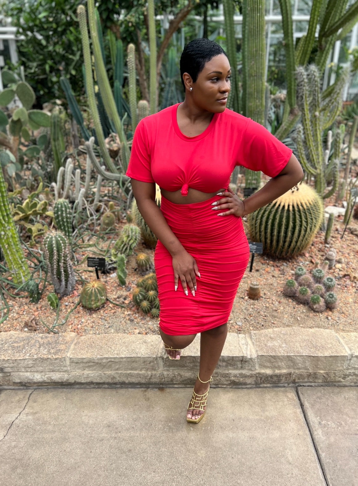 Blaze- Ruched Midi Dress