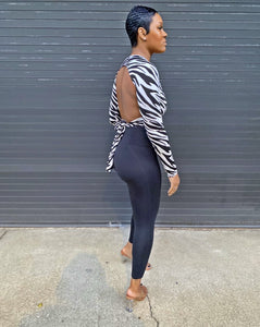 Ariel| Zebra print backless top