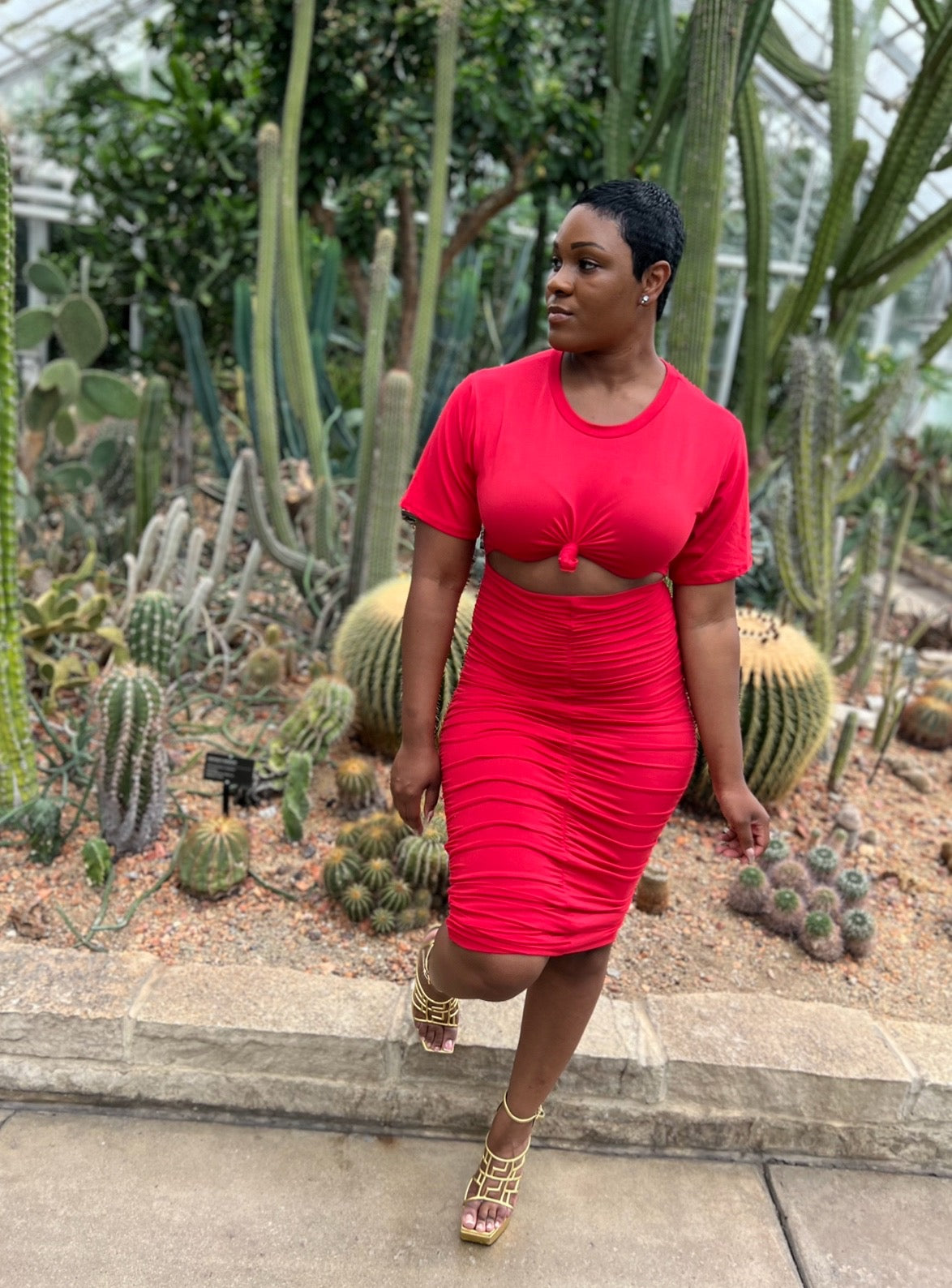 Blaze- Ruched Midi Dress
