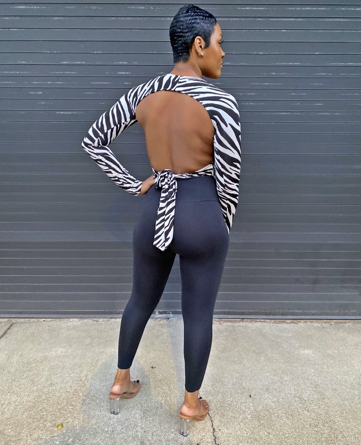 Ariel| Zebra print backless top