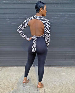 Ariel| Zebra print backless top