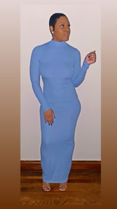Robyn| Baby Blue Open Back Dress