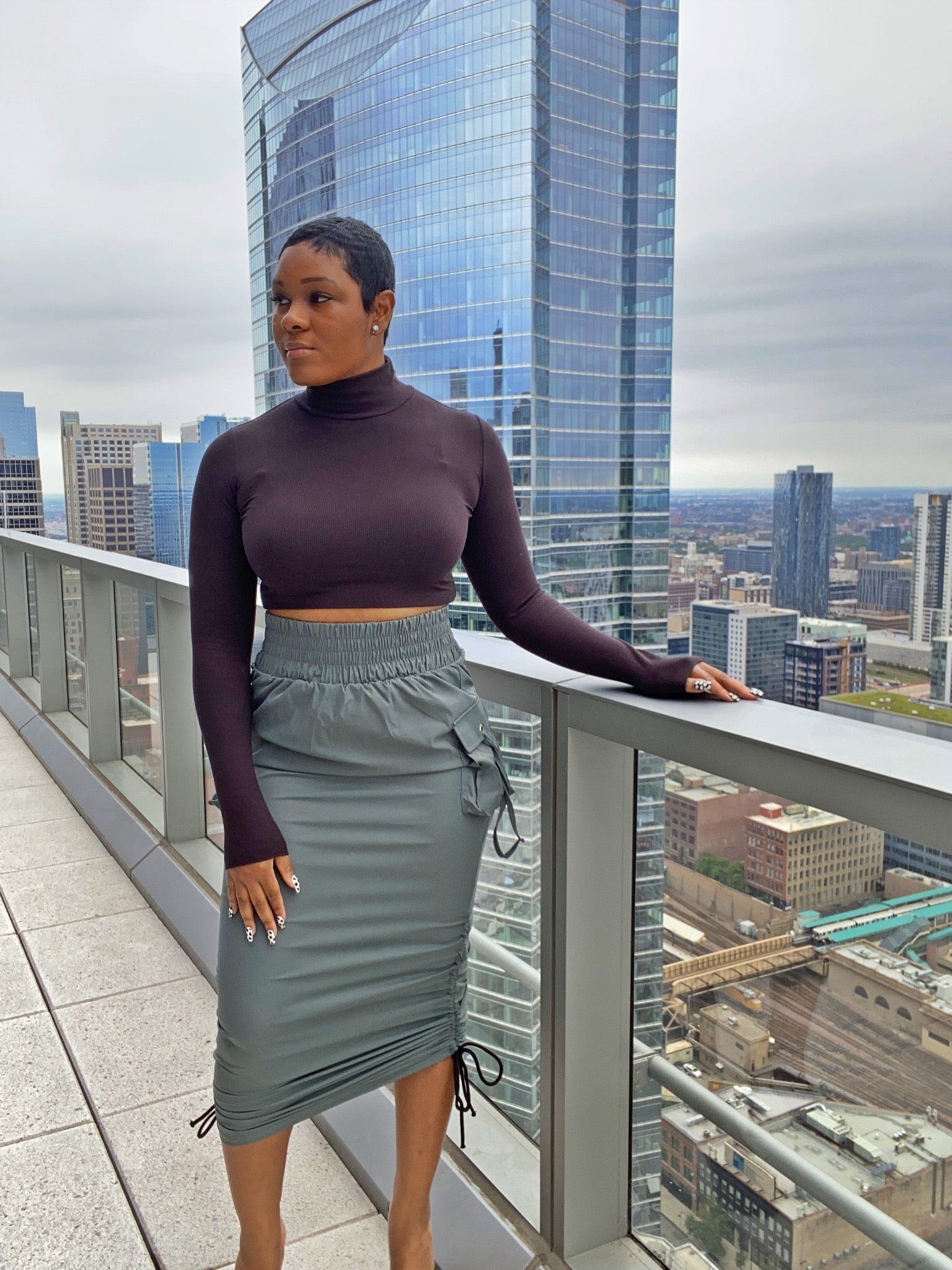 Sage- MIDI Skirt