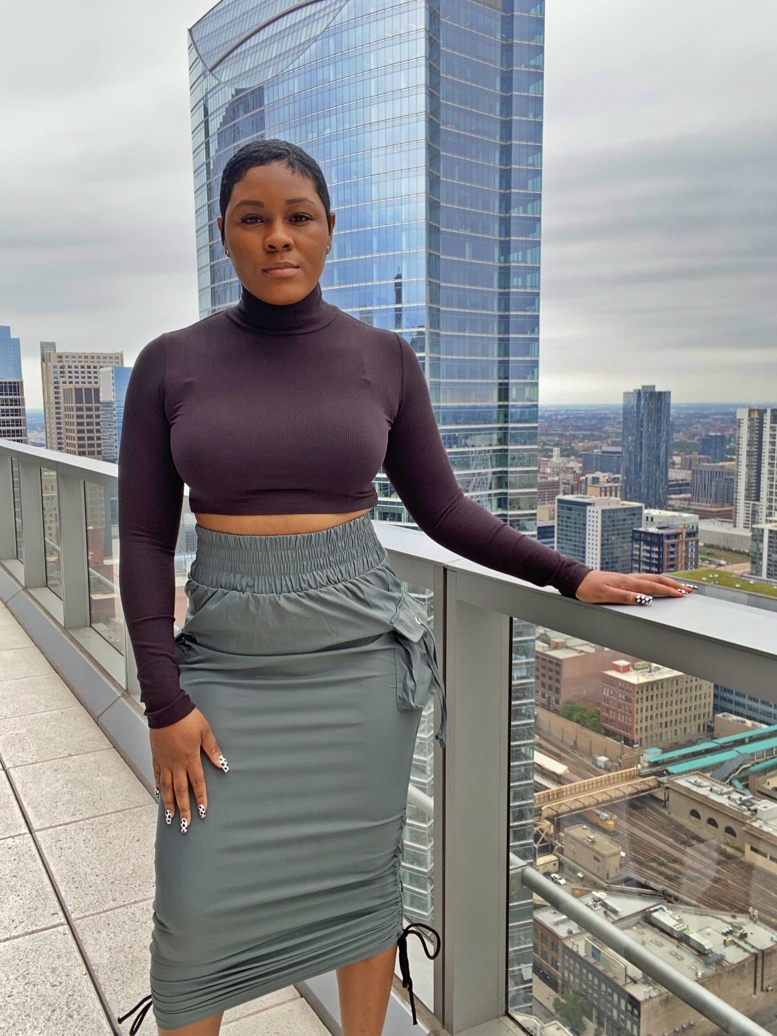 Sage- MIDI Skirt